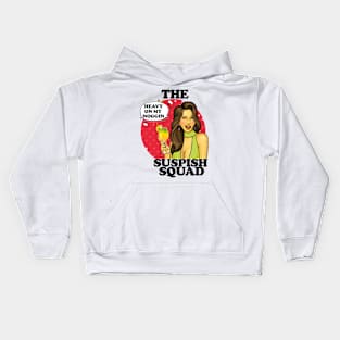 Heavy on my Noggin- The Suspish Squad- Woman with a Cocktail Kids Hoodie